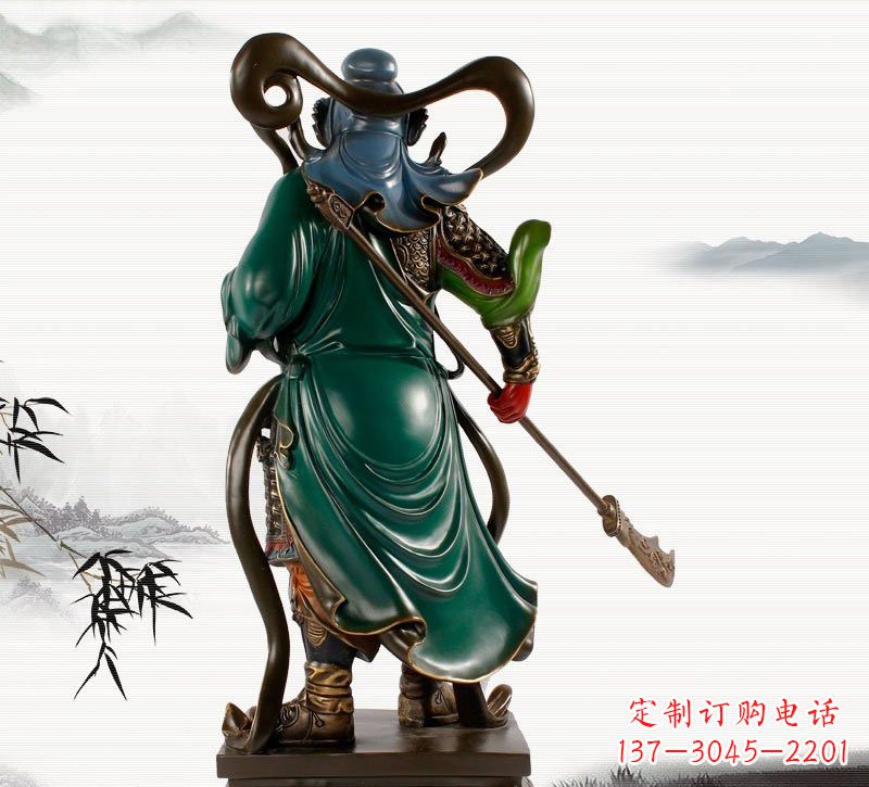 聊城铜雕彩绘武财神关公