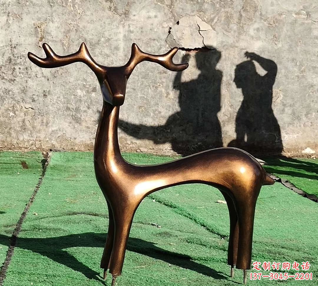 聊城铜雕抽象小鹿雕塑