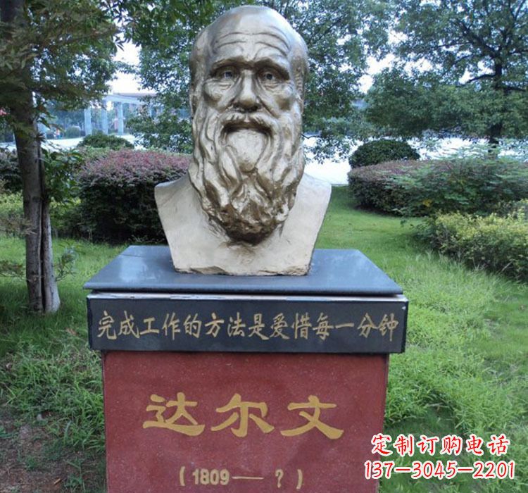 聊城铜雕达尔文头像雕塑