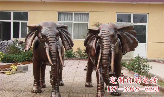 聊城铜雕大象公司门口动物雕塑