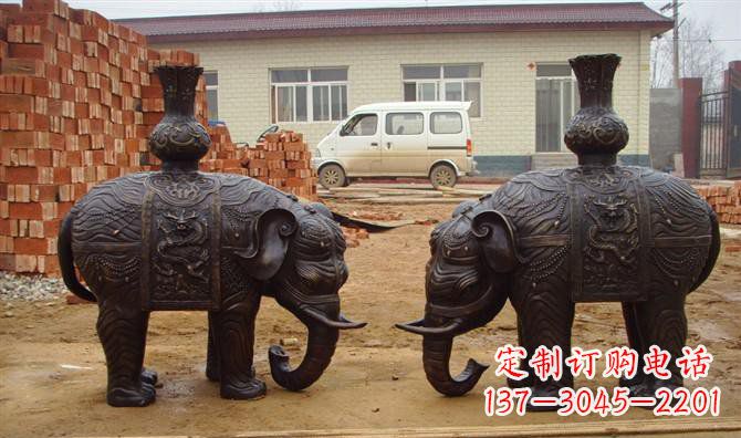 聊城铜雕大象公园动物雕塑