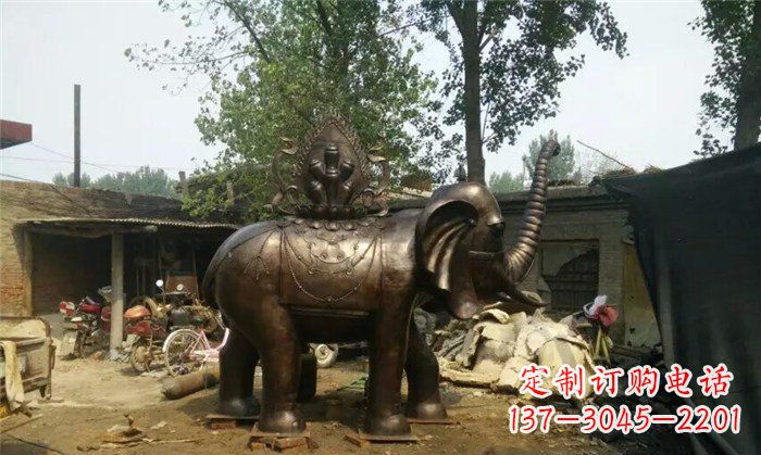 聊城铜雕大象平安吉祥公园动物雕塑