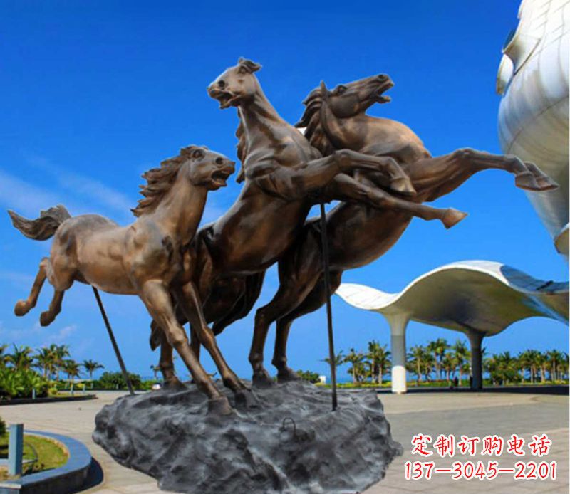 聊城铜雕飞马广场动物雕塑