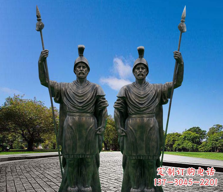 聊城铜雕古罗马战士人物