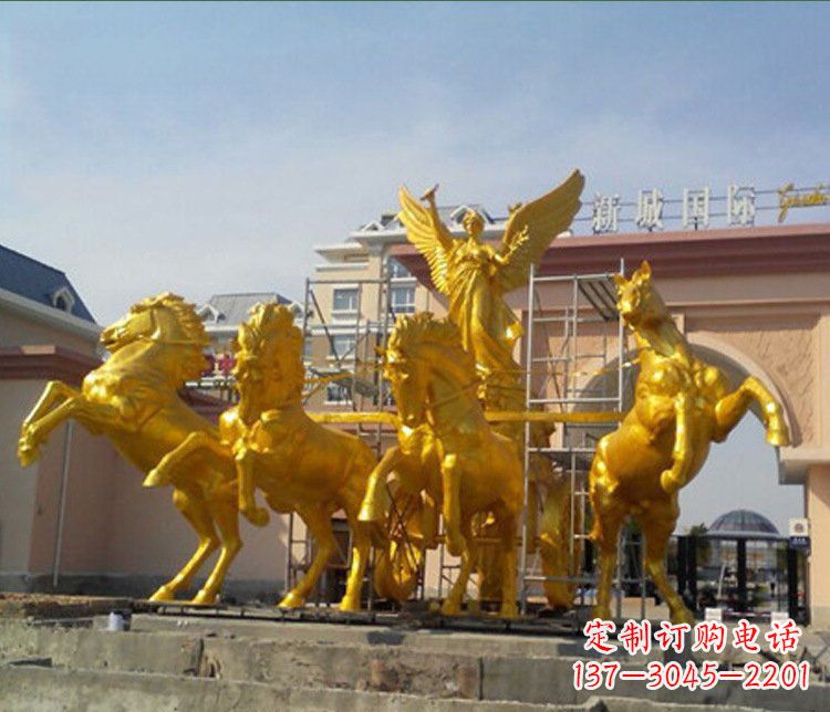 聊城铜雕广场阿波罗战马雕塑
