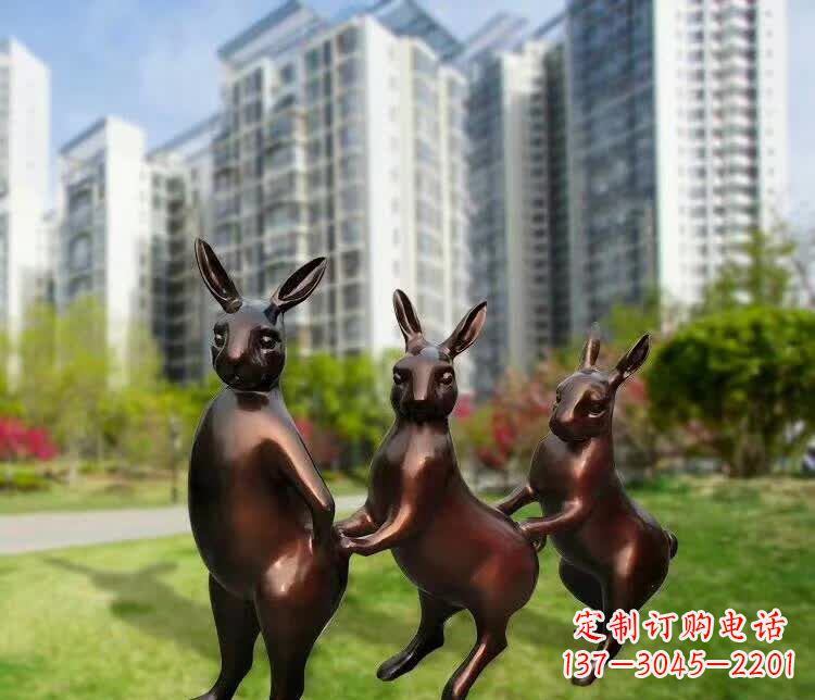 聊城铜雕广场动物兔子