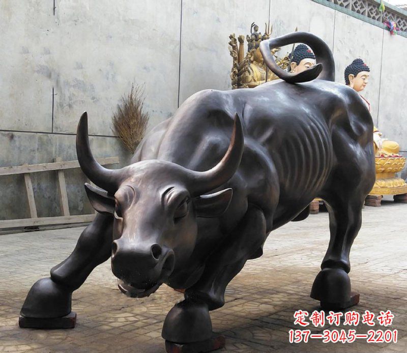 聊城铜雕广场华尔街动物牛 (2)