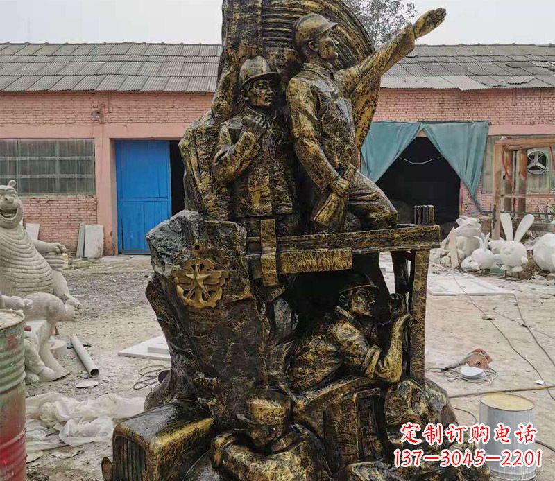 聊城铜雕广场解放战士雕塑