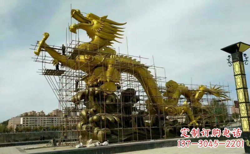 聊城铜雕广场神龙景观摆件