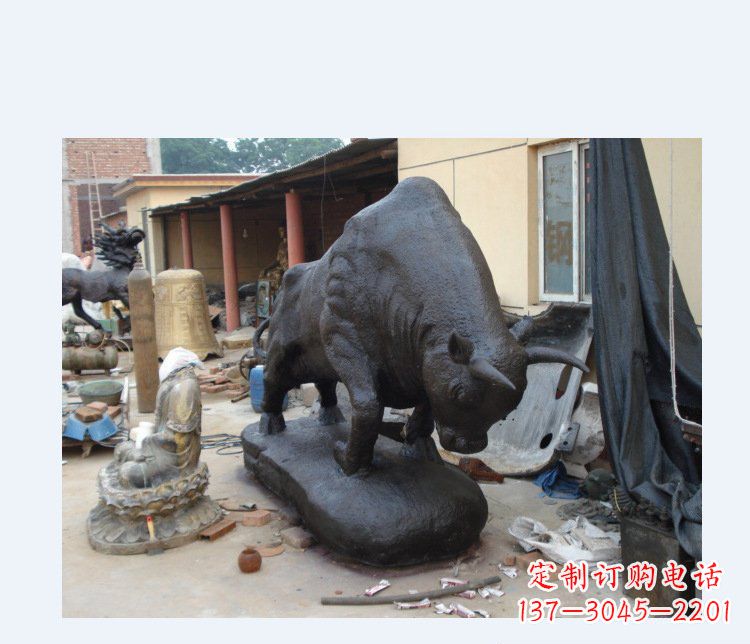 聊城铜雕广场水牛动物雕塑