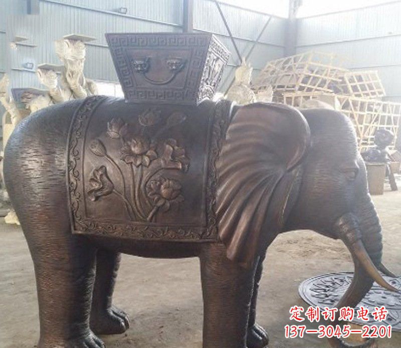 聊城铜雕吉祥大象园林动物摆件
