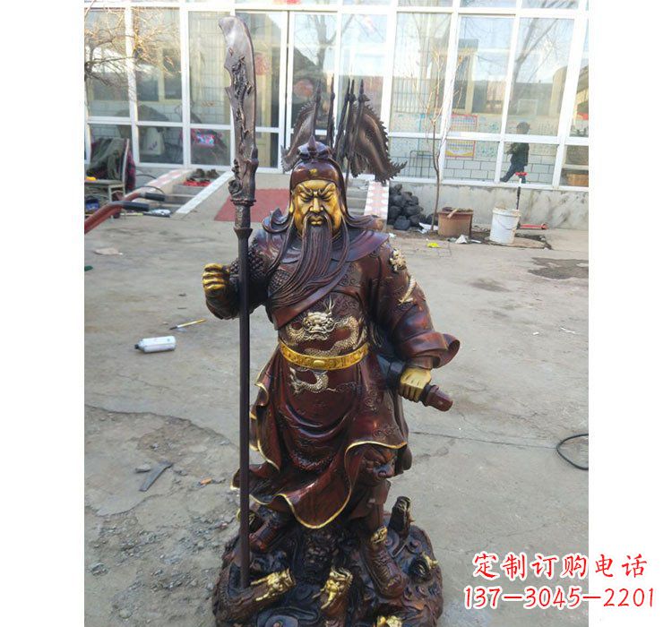 聊城铜雕九龙关公