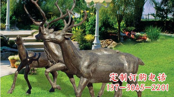 聊城铜雕鹿公园动物雕塑