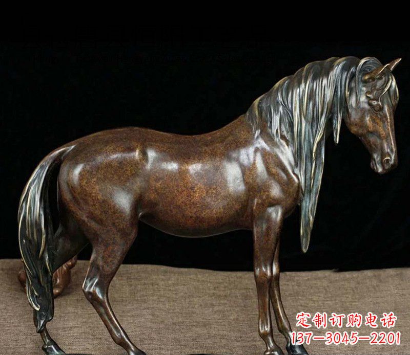 聊城铜雕马公园动物摆件