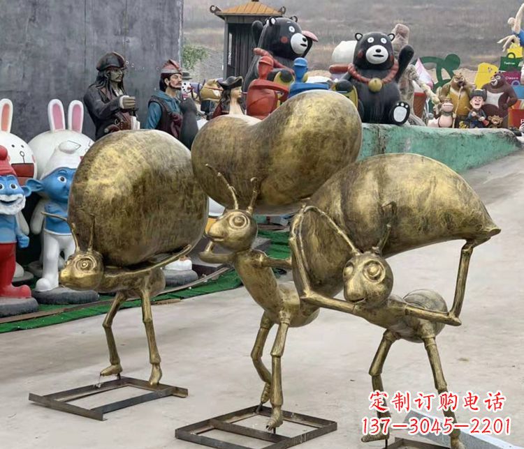 聊城铜雕蚂蚁搬家雕塑