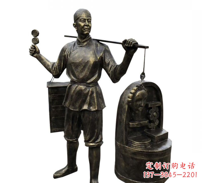 聊城铜雕卖货郎