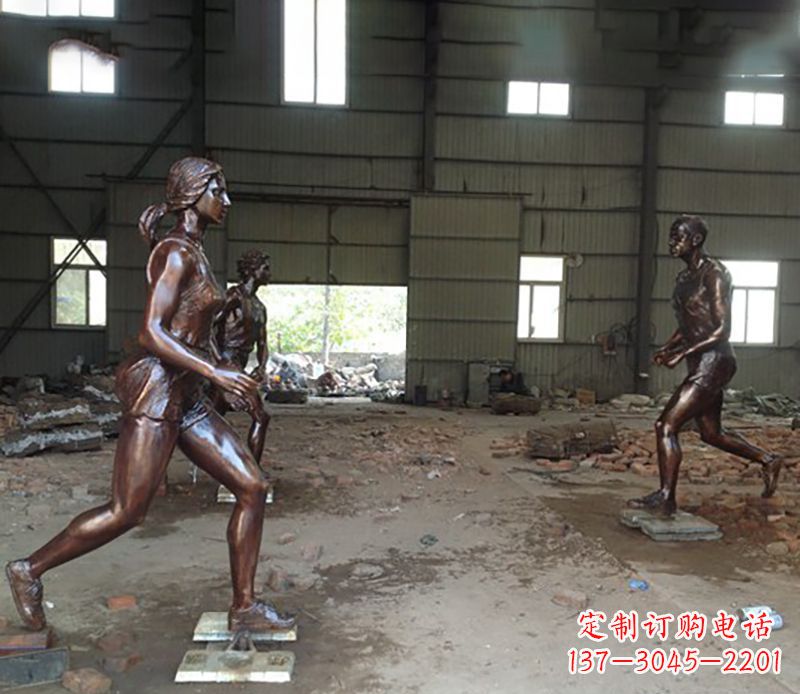 聊城铜雕跑步女生
