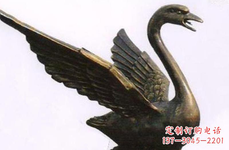 聊城铜雕喷水天鹅公园动物雕塑