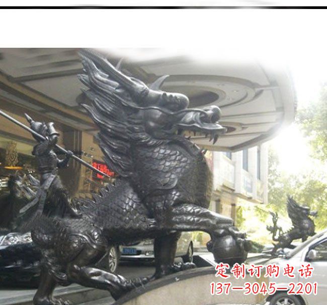 聊城铜雕麒麟公司门口神兽雕塑