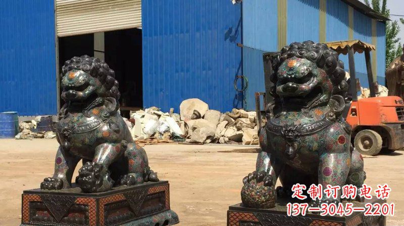 聊城铜雕企业招财狮子雕塑摆件