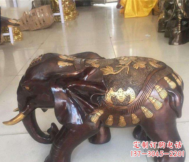 聊城铜雕室内装饰小象雕塑摆件