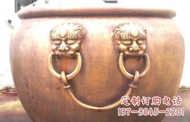 聊城铜雕水缸寺庙景观雕塑_1