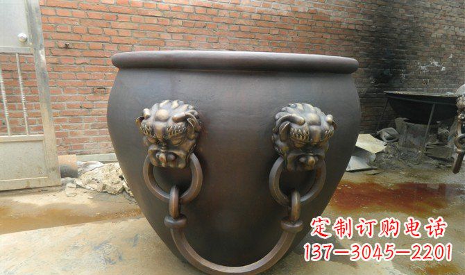 聊城铜雕水缸寺庙景观雕塑_2