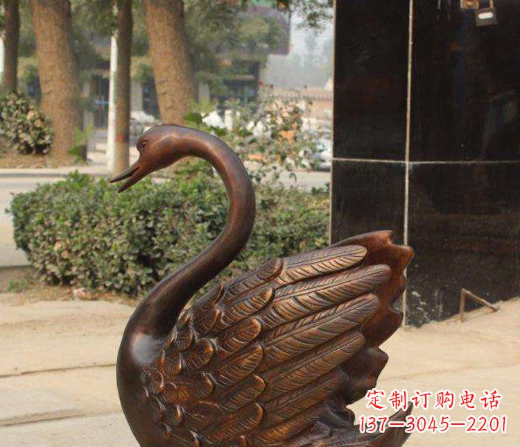聊城铜雕水景天鹅动物雕塑
