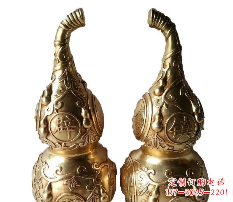 聊城铜雕寺庙平安葫芦雕塑