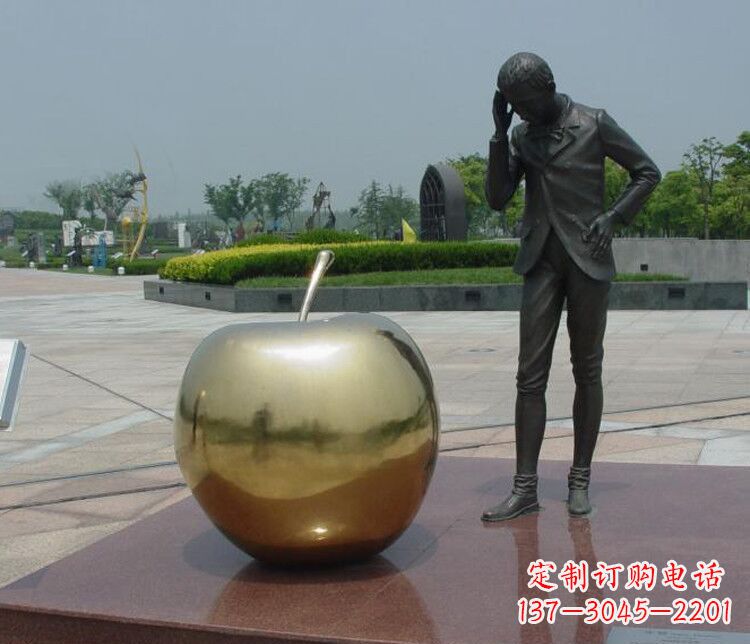 聊城铜雕西方人物和苹果