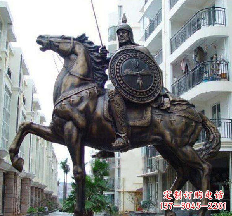 聊城铜雕西方骑马的人物