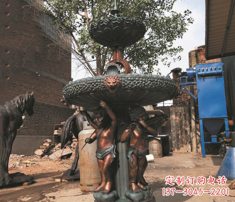 聊城铜雕西方人物喷泉景观雕塑