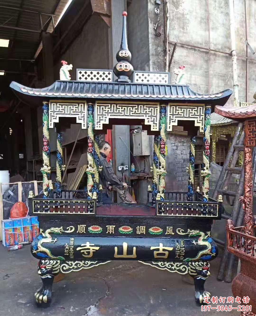 聊城铜雕香炉寺庙景观雕塑