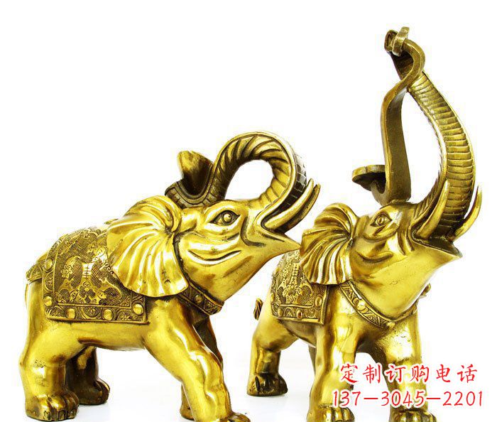 聊城铜雕小象公园动物雕塑