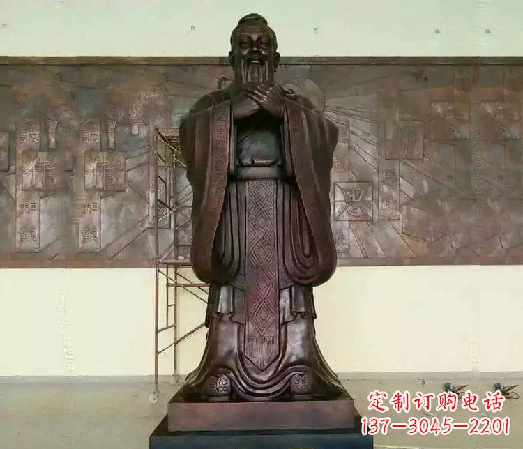 聊城铜雕校园孔子文化雕塑摆件 (2)