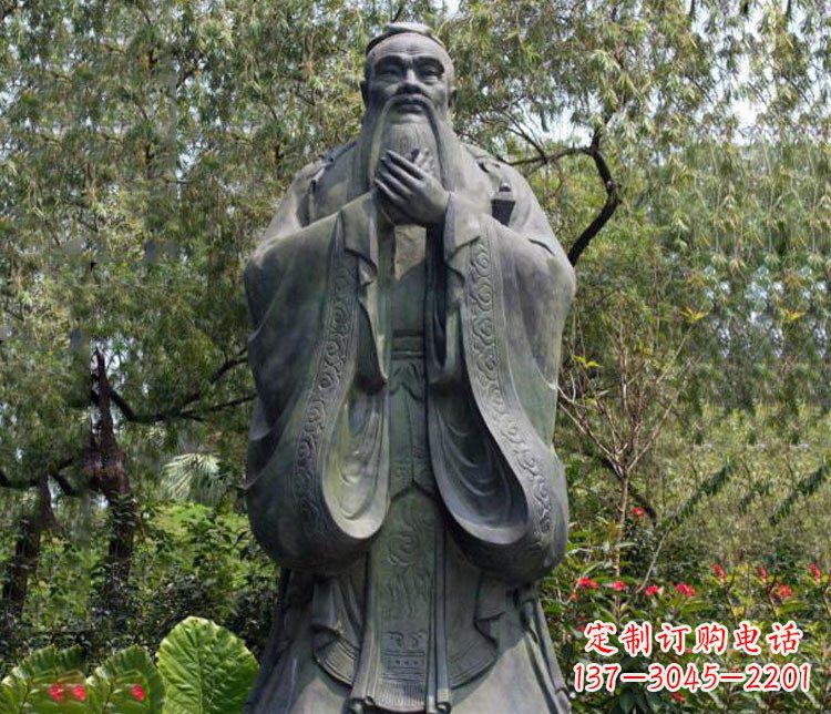 聊城铜雕园林圣人孔子雕像