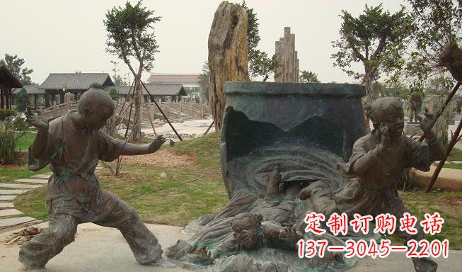 聊城铜雕园林司马光砸缸雕塑