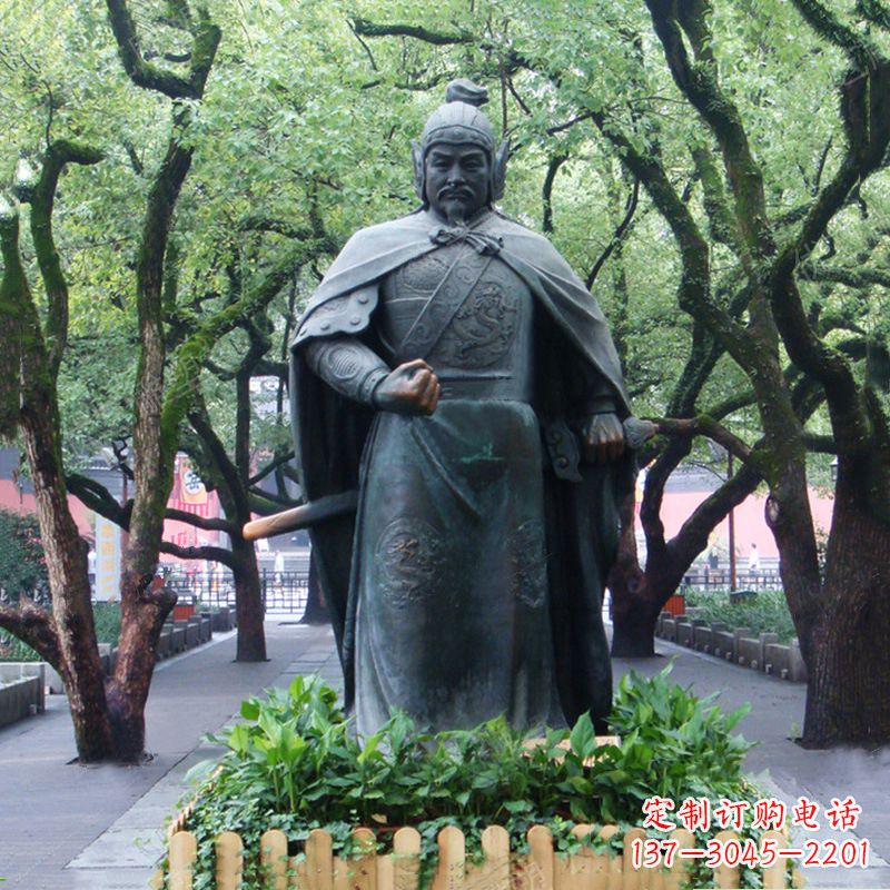 聊城铜雕岳飞雕塑-公园园林历史名人中国古代民族英雄人物雕像