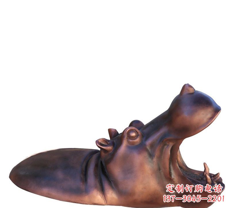 聊城铜雕张嘴河马
