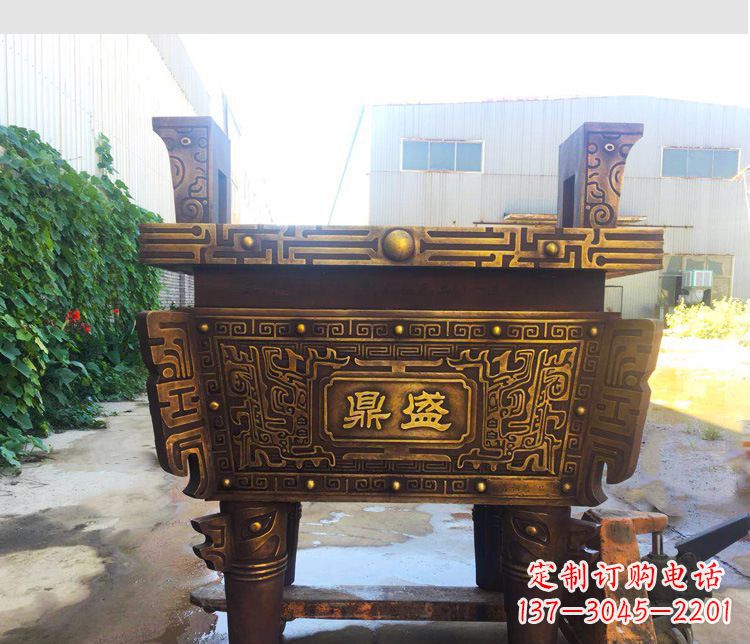聊城铜雕招财鼎盛香炉