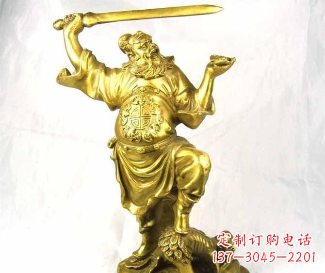 聊城铜雕赵公明古代人物雕塑
