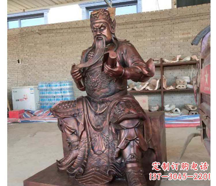 聊城铜雕镇宅关公寺庙神像雕塑摆件 (3)