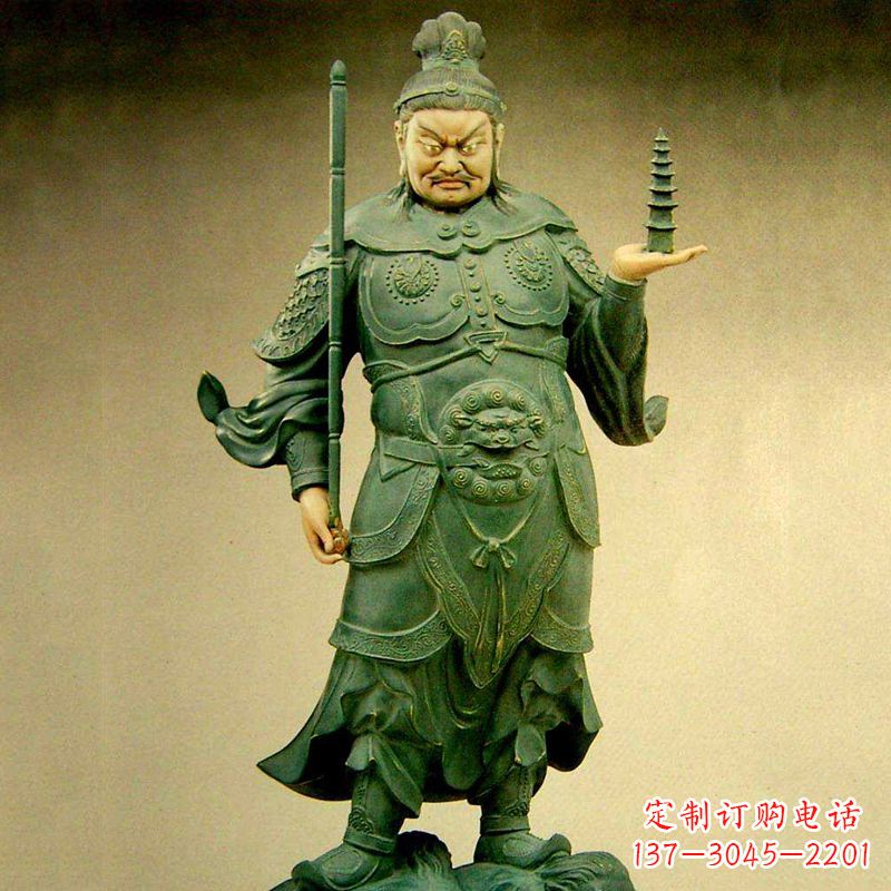 聊城托塔天王彩绘雕塑