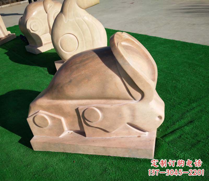 聊城晚霞红抽象十二生肖石雕