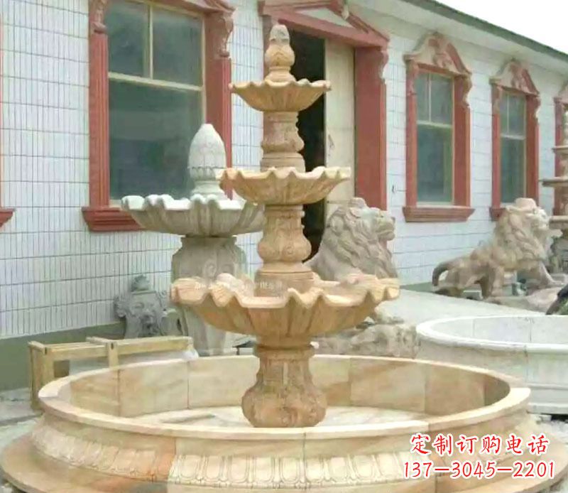 聊城晚霞红大型喷泉石雕 (3)