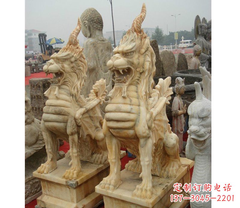 聊城晚霞红独角兽雕塑