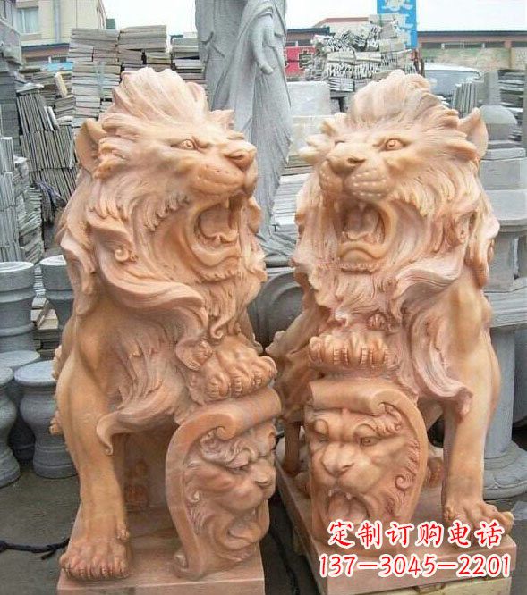 聊城晚霞红盾牌欧式狮子