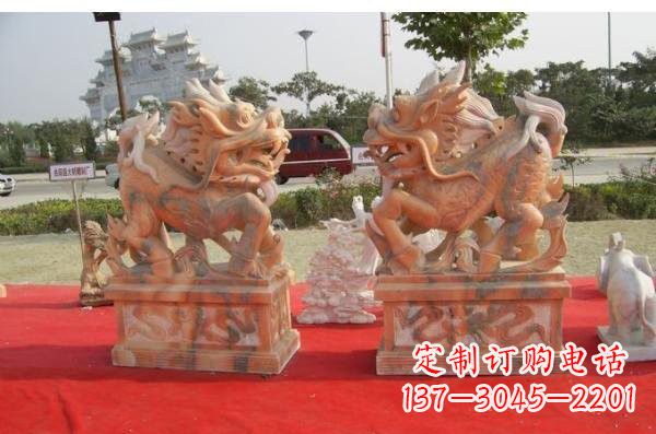 聊城晚霞红葫芦麒麟雕塑