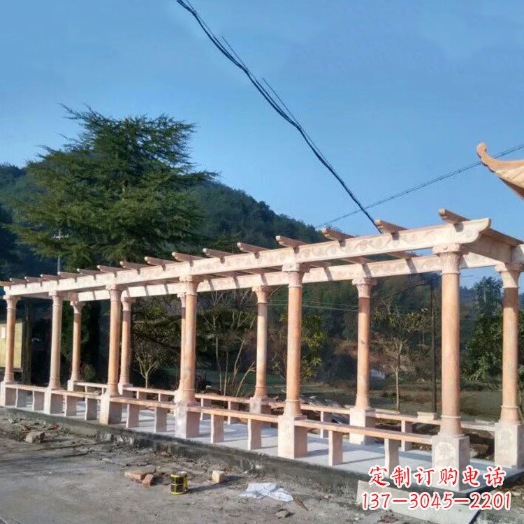 聊城晚霞红花架长廊