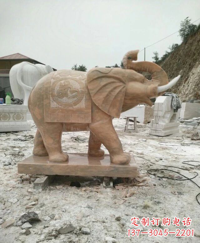 聊城晚霞红吉祥如意大象雕塑